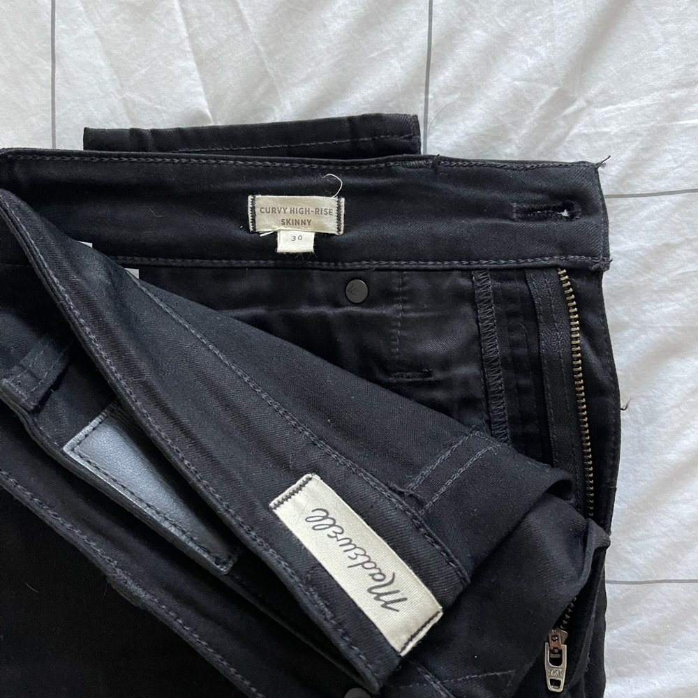 Madewell Black Curvy High Rise Skinny Jeans, Size 30